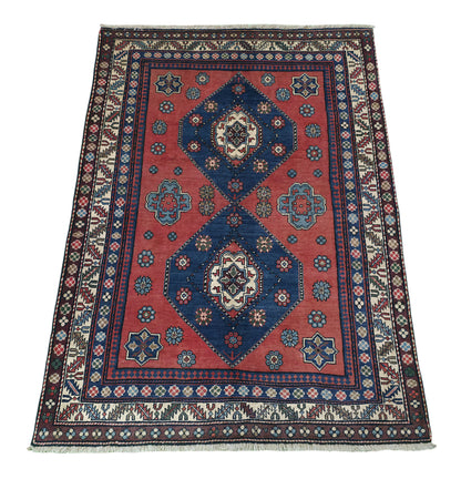 Hand knotted antique Caucasian Kazak rug 190×120 cm | Rug# 11538