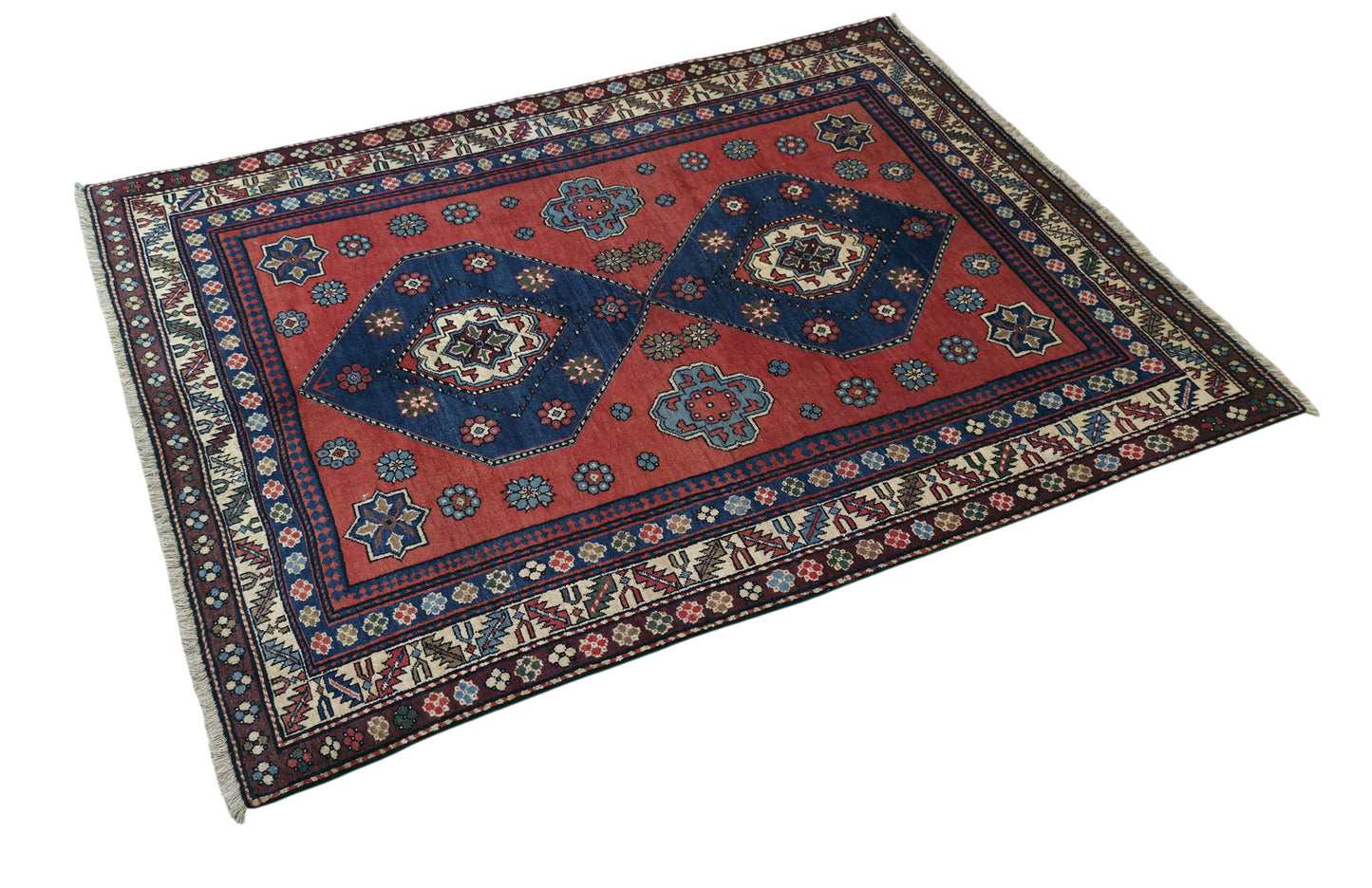 Hand knotted antique Caucasian Kazak rug 190×120 cm | Rug# 11538