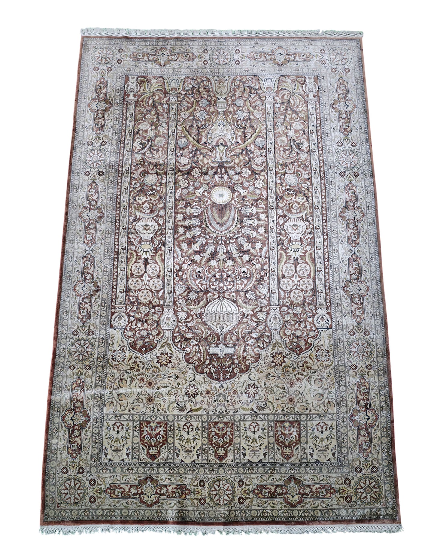 Hand knotted superfine Cino-Hereke pure silk rug 155×94 cm | Rug# 11539
