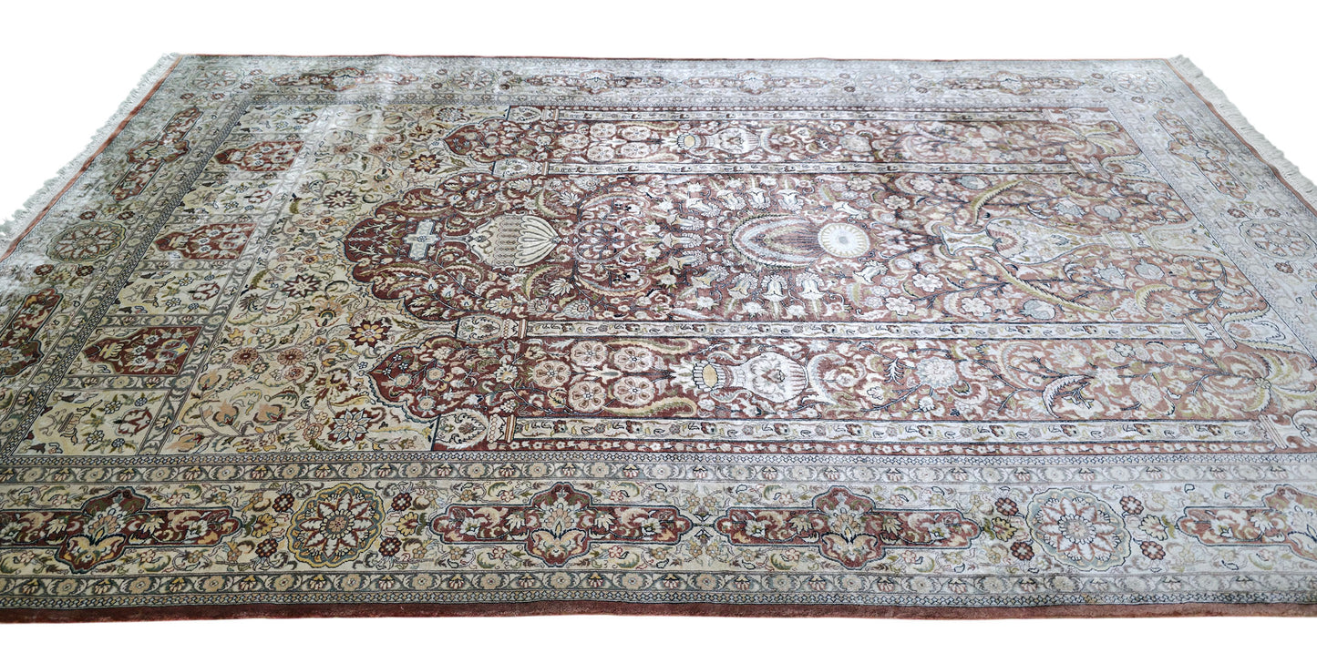 Hand knotted superfine Cino-Hereke pure silk rug 155×94 cm | Rug# 11539