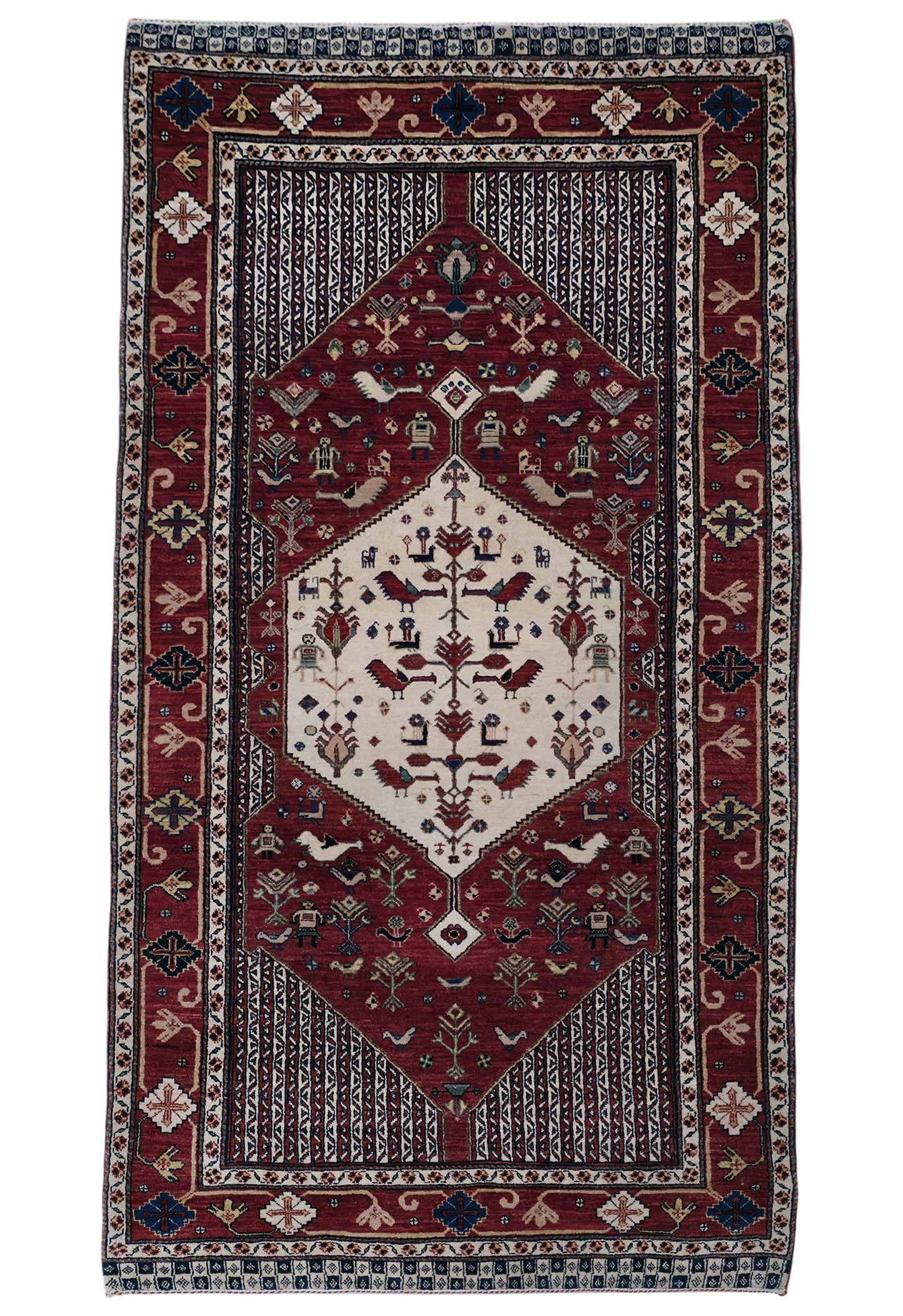 Hand knotted vintage Miri-Kashkuli rug 200×100 cm | Rug# 11541
