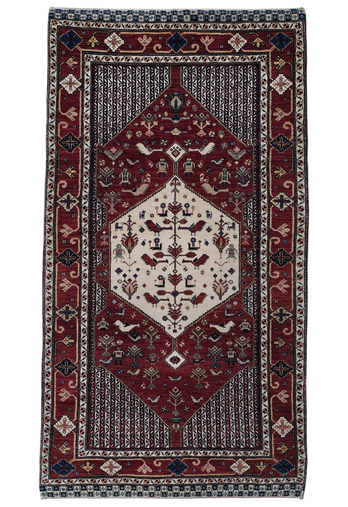 Hand knotted vintage Miri-Kashkuli rug 200×100 cm | Rug# 11541