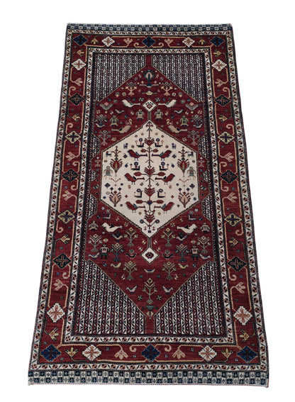 Hand knotted vintage Miri-Kashkuli rug 200×100 cm | Rug# 11541