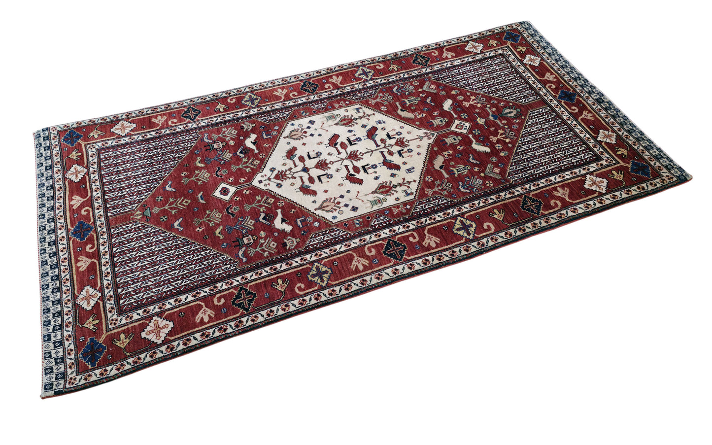 Hand knotted vintage Miri-Kashkuli rug 200×100 cm | Rug# 11541