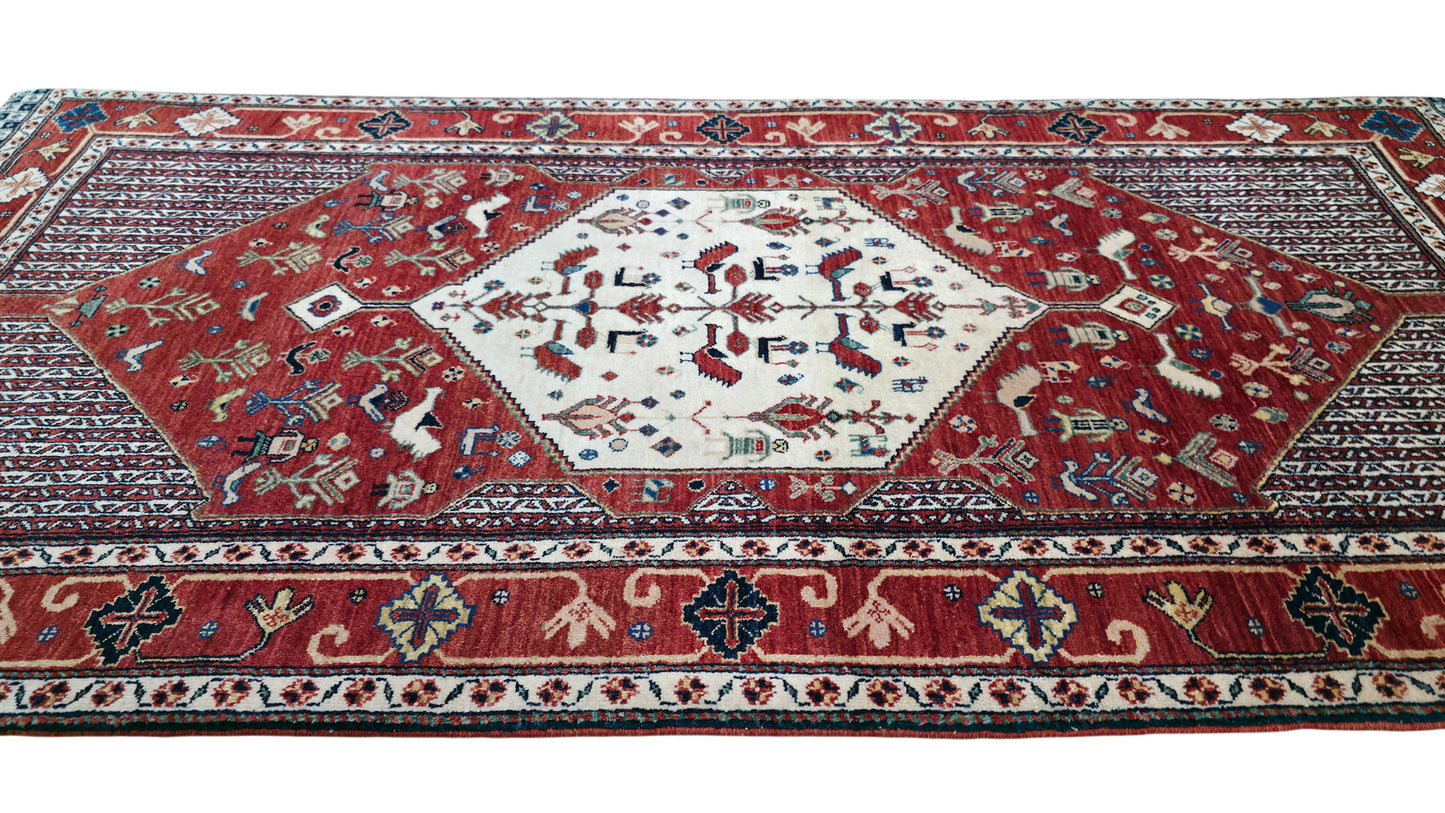 Hand knotted vintage Miri-Kashkuli rug 200×100 cm | Rug# 11541