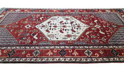Hand knotted vintage Miri-Kashkuli rug 200×100 cm | Rug# 11541