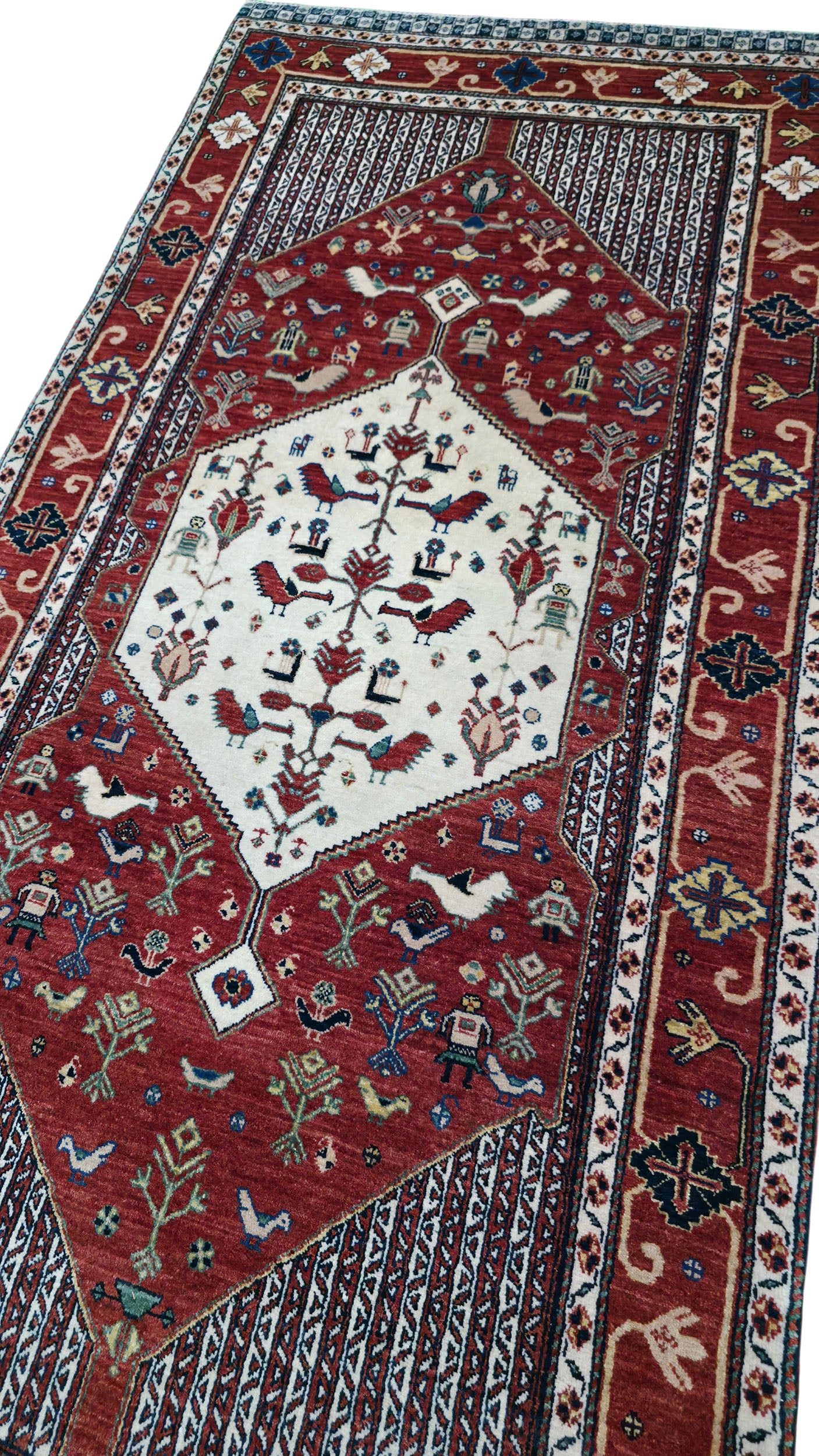 Hand knotted vintage Miri-Kashkuli rug 200×100 cm | Rug# 11541