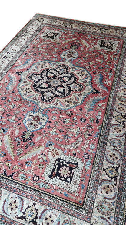 Vintage Pure Silk Tabriz Rug c.1960  215x140cm |  Rug# 11542