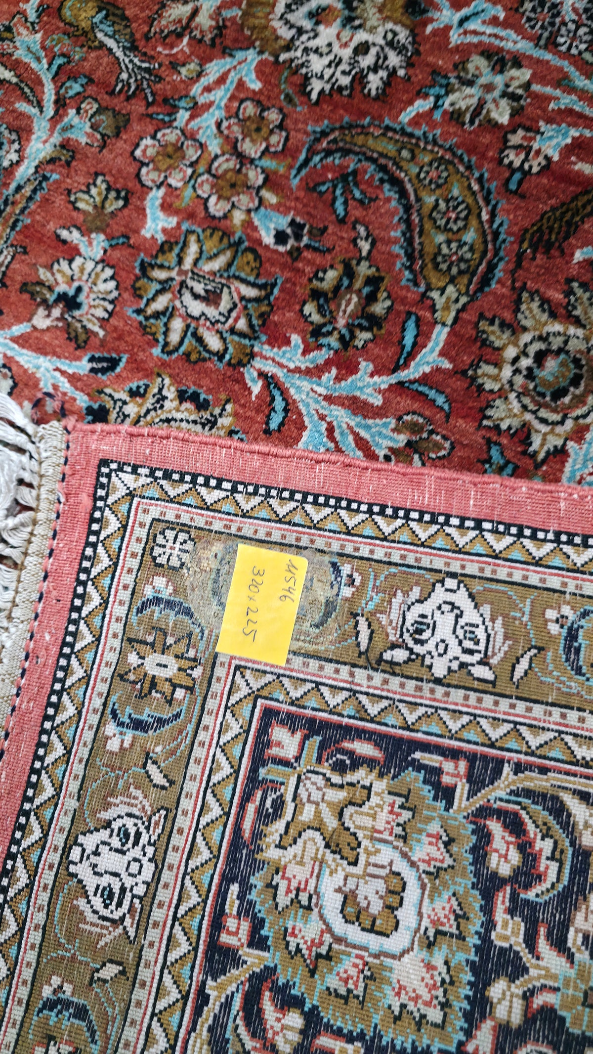 Antique Persian Qum Pure Silk Rug 310x215 cm | Rug# 11546