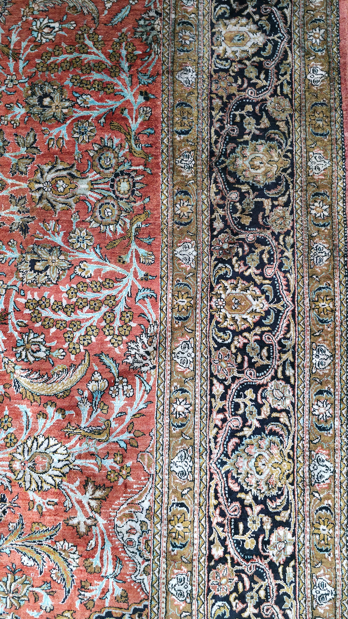 Antique Persian Qum Pure Silk Rug 310x215 cm | Rug# 11546