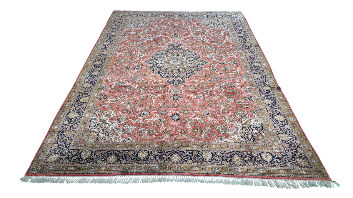 Antique Persian Qum Pure Silk Rug 310x215 cm | Rug# 11546