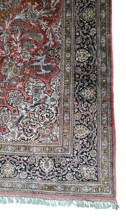 Antique Persian Qum Pure Silk Rug 310x215 cm | Rug# 11546