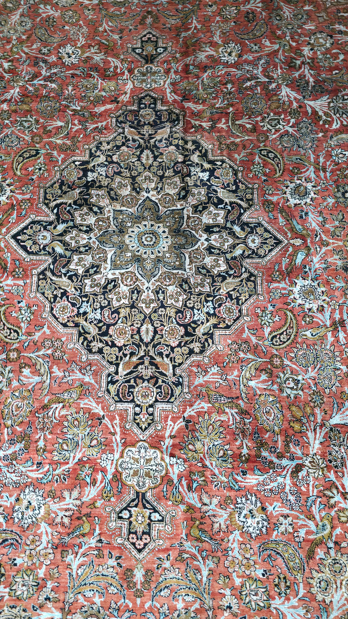 Antique Persian Qum Pure Silk Rug 310x215 cm | Rug# 11546