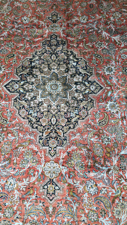 Antique Persian Qum Pure Silk Rug 310x215 cm | Rug# 11546