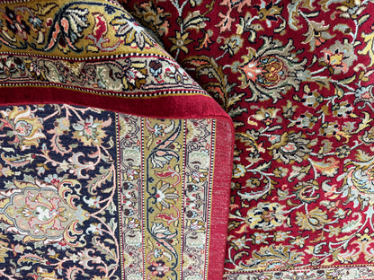 superfine pure silk Kashmir carpet in Isfehan design 374×264 cm | Rug# 11641