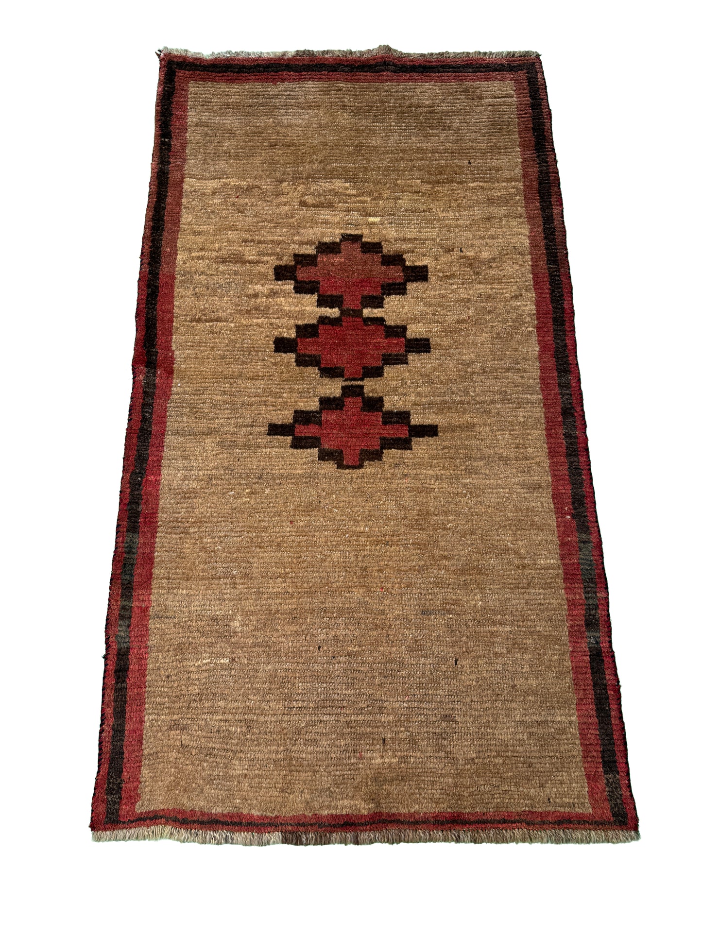 vintage nomadic Gabbeh, all wool construction  197x106 cm | Rug# 1217