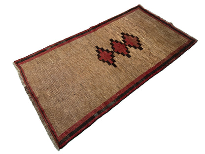 vintage nomadic Gabbeh, all wool construction  197x106 cm | Rug# 1217