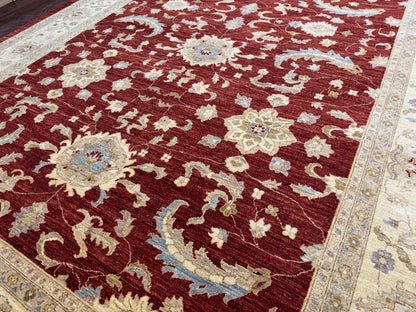 Hand knotted Turkaman weave Afghan carpet 352×273 cm | Rug# 12541