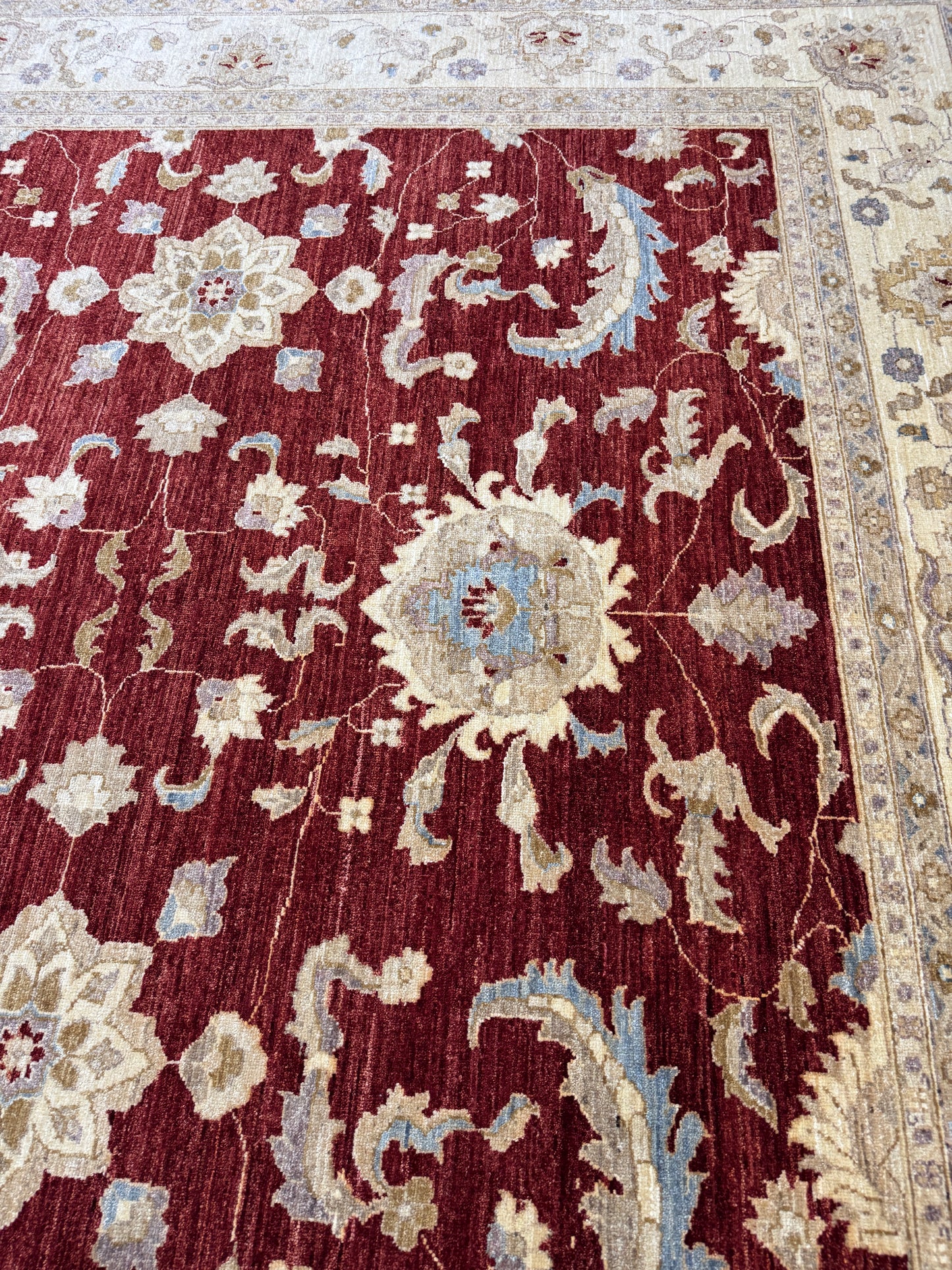 Hand knotted Turkaman weave Afghan carpet 352×273 cm | Rug# 12541