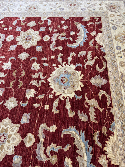 Hand knotted Turkaman weave Afghan carpet 352×273 cm | Rug# 12541