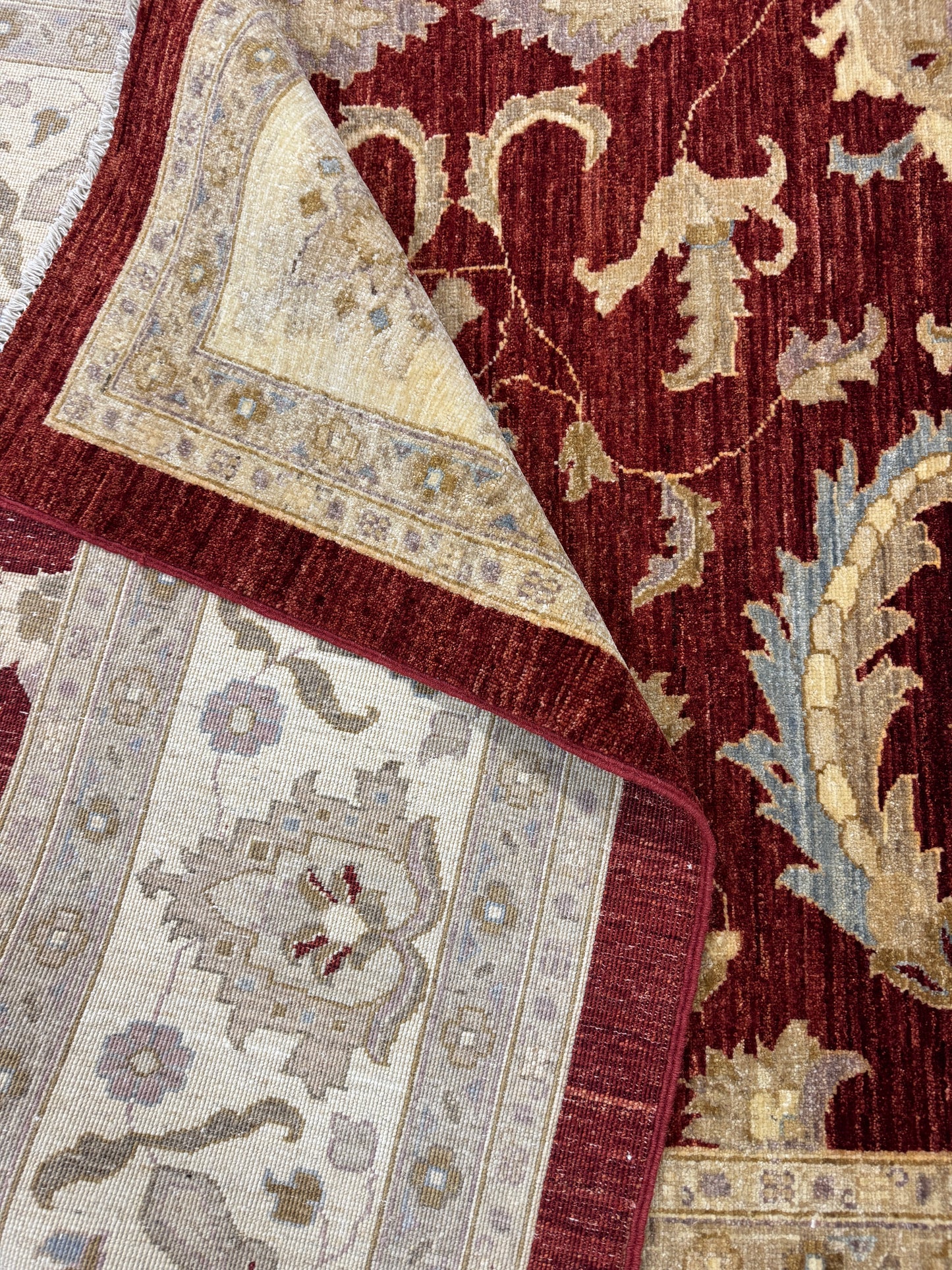 Hand knotted Turkaman weave Afghan carpet 352×273 cm | Rug# 12541