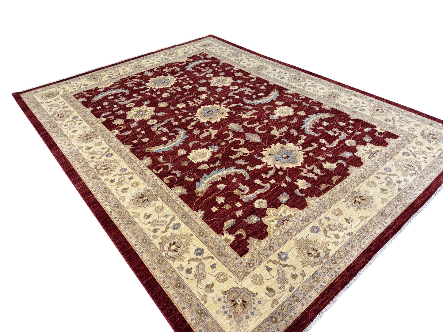 Hand knotted Turkaman weave Afghan carpet 352×273 cm | Rug# 12541