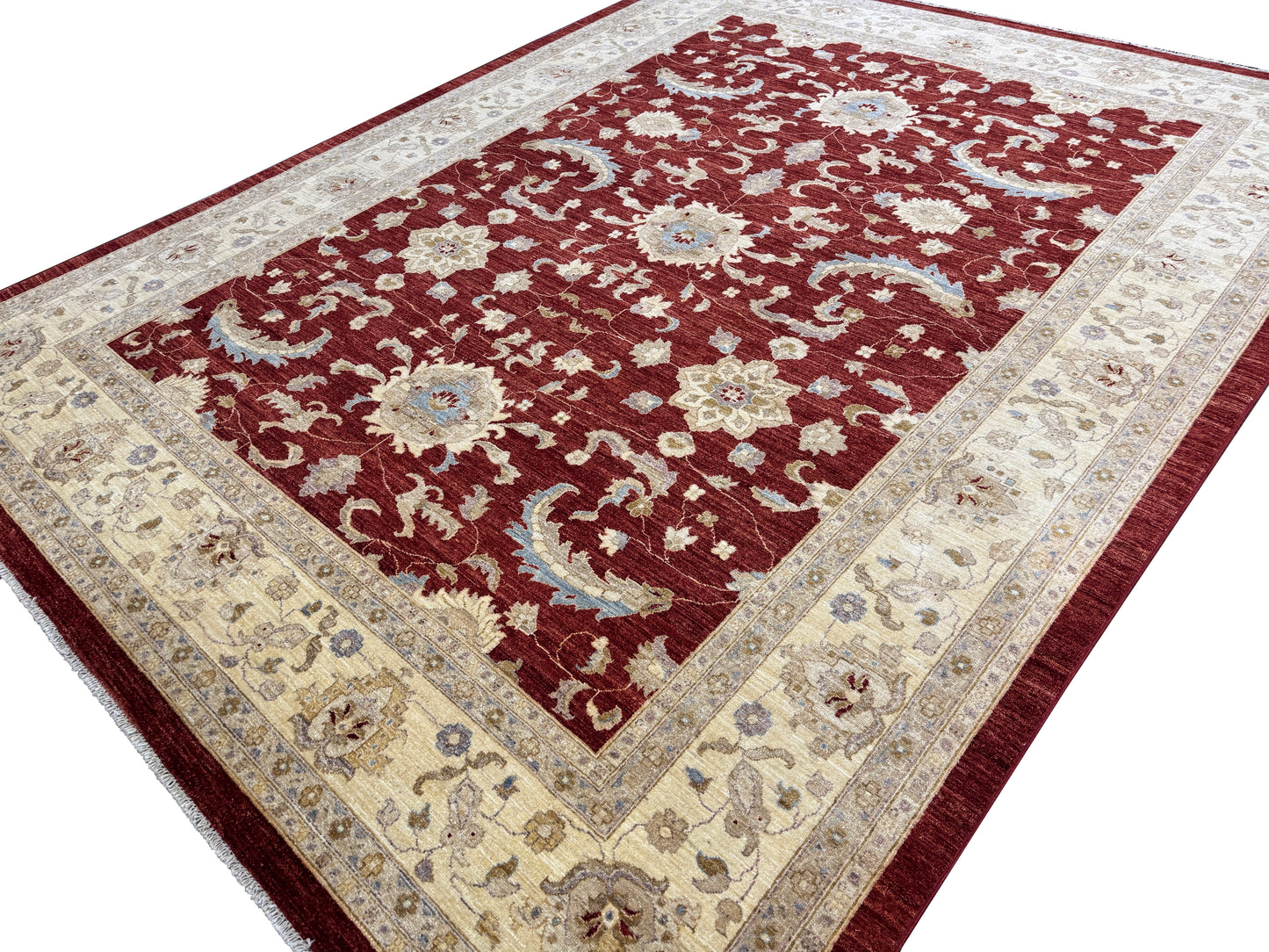 Hand knotted Turkaman weave Afghan carpet 352×273 cm | Rug# 12541