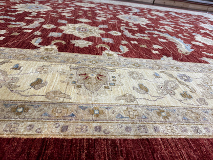 Hand knotted Turkaman weave Afghan carpet 352×273 cm | Rug# 12541