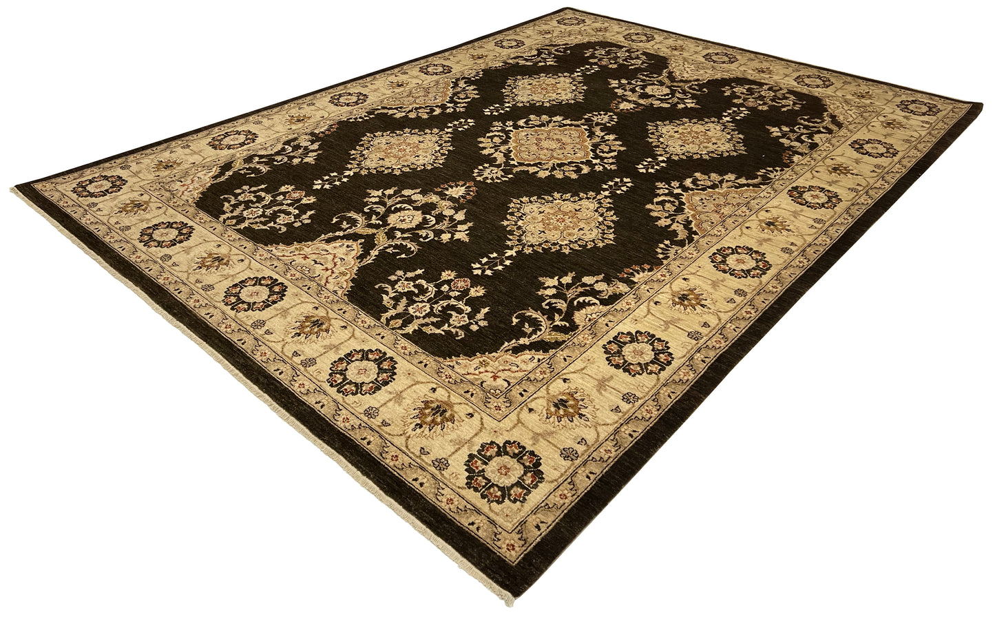 Turkaman weave Afghan 19th century Mogul Ziegler design, 368x271cm | Rug# 13807