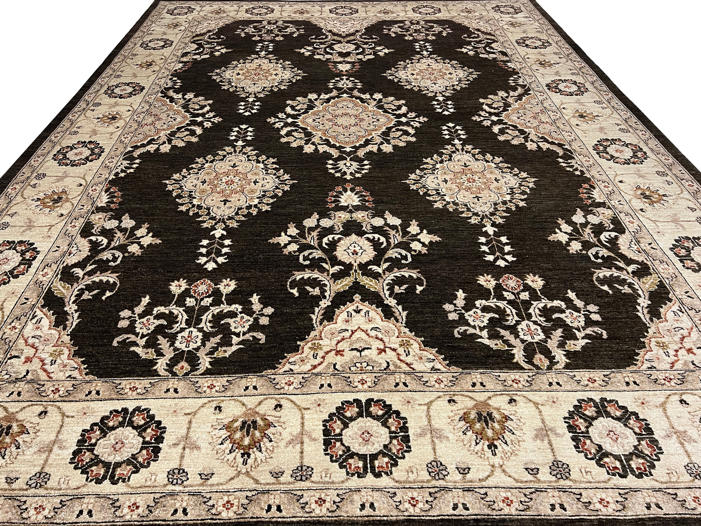 Turkaman weave Afghan 19th century Mogul Ziegler design, 368x271cm | Rug# 13807