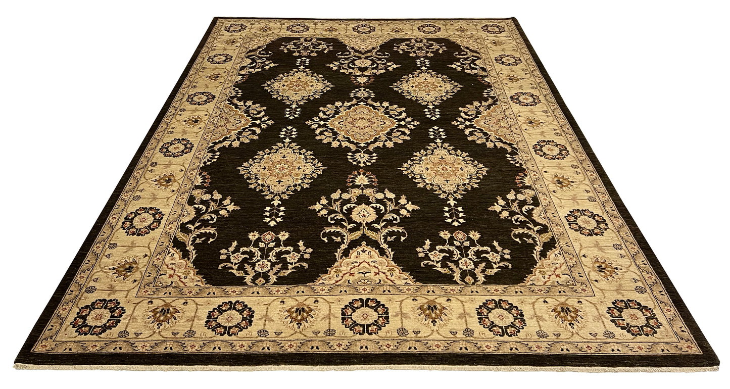 Turkaman weave Afghan 19th century Mogul Ziegler design, 368x271cm | Rug# 13807