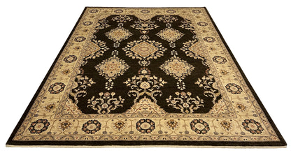 Turkaman weave Afghan 19th century Mogul Ziegler design, 368x271cm | Rug# 13807