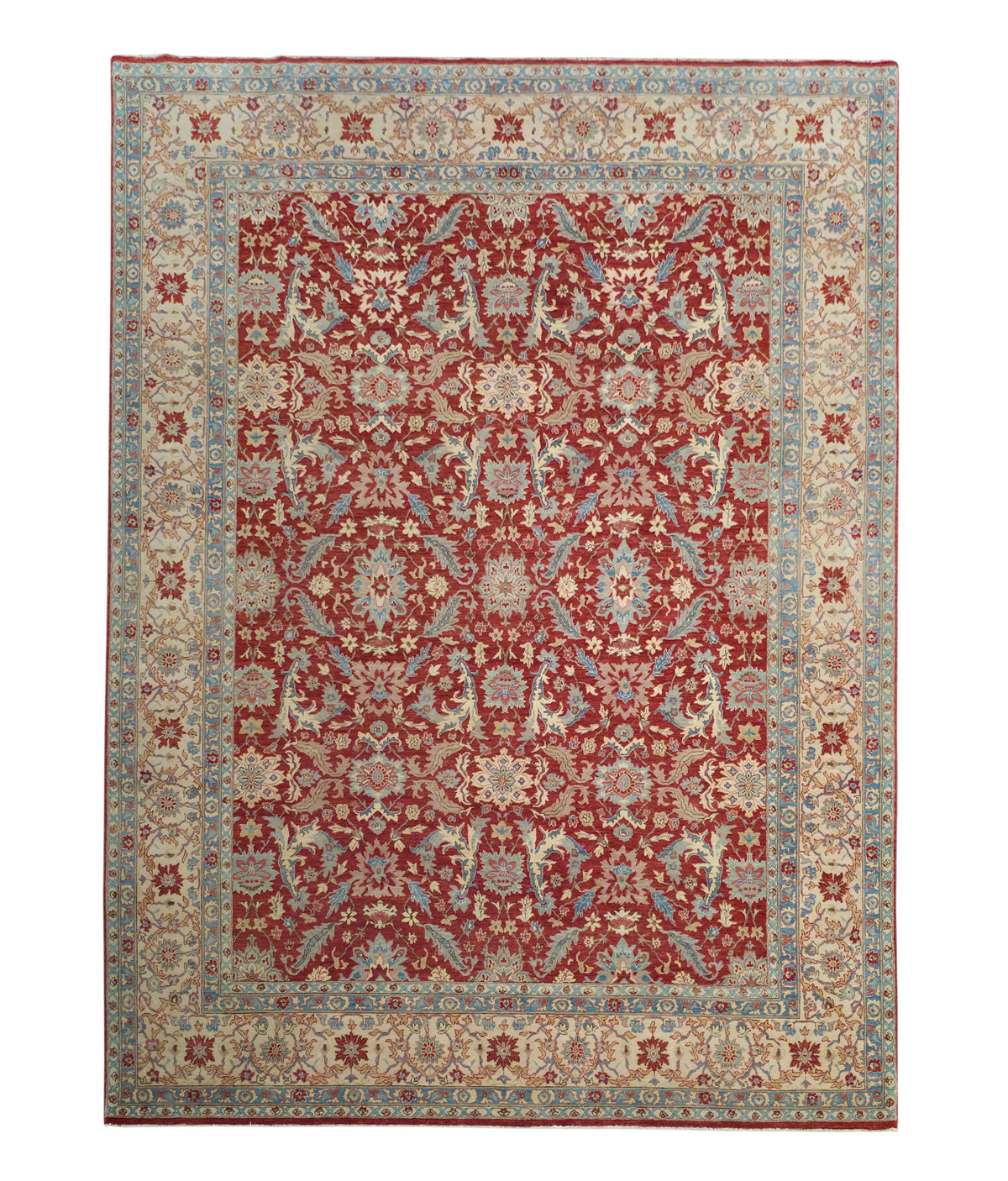 19th century Tabriz inspired, handspun wool, natural vegetable dyes, India, 346x268 cm | Rug# 14114