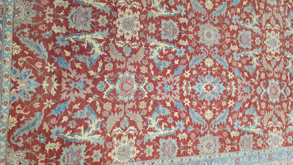19th century Tabriz inspired, handspun wool, natural vegetable dyes, India, 346x268 cm | Rug# 14114
