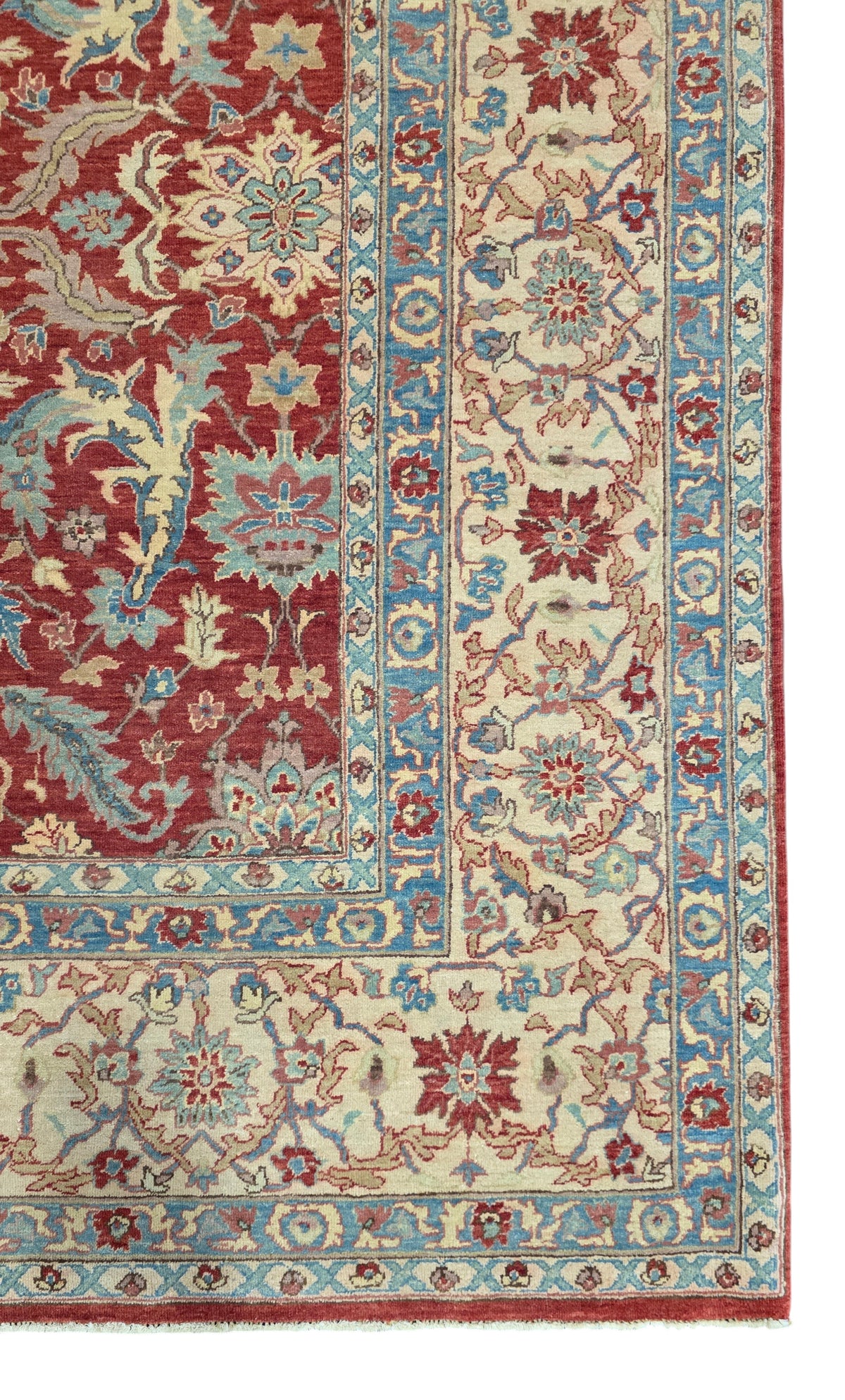 19th century Tabriz inspired, handspun wool, natural vegetable dyes, India, 346x268 cm | Rug# 14114