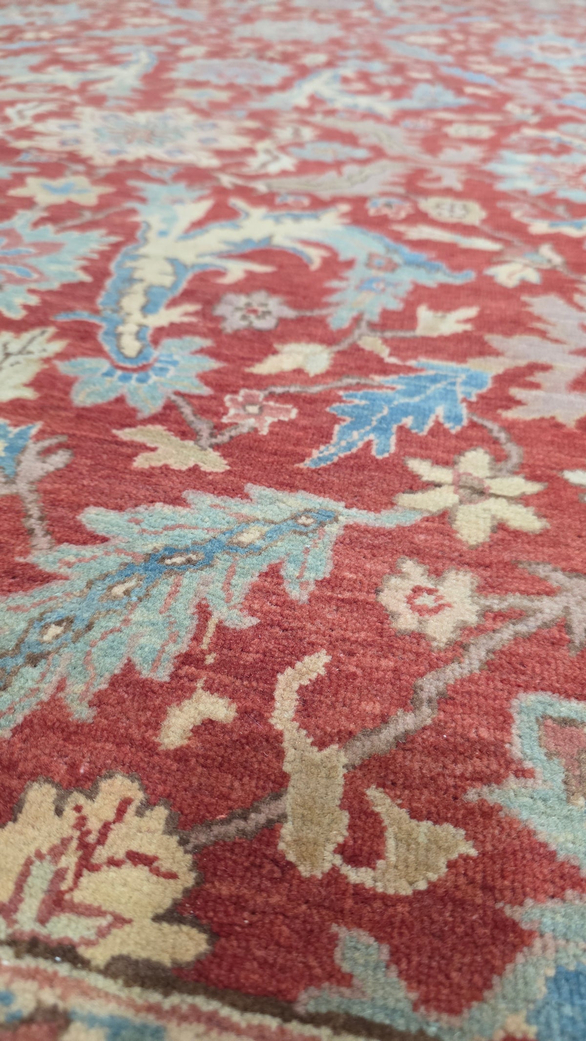 19th century Tabriz inspired, handspun wool, natural vegetable dyes, India, 346x268 cm | Rug# 14114