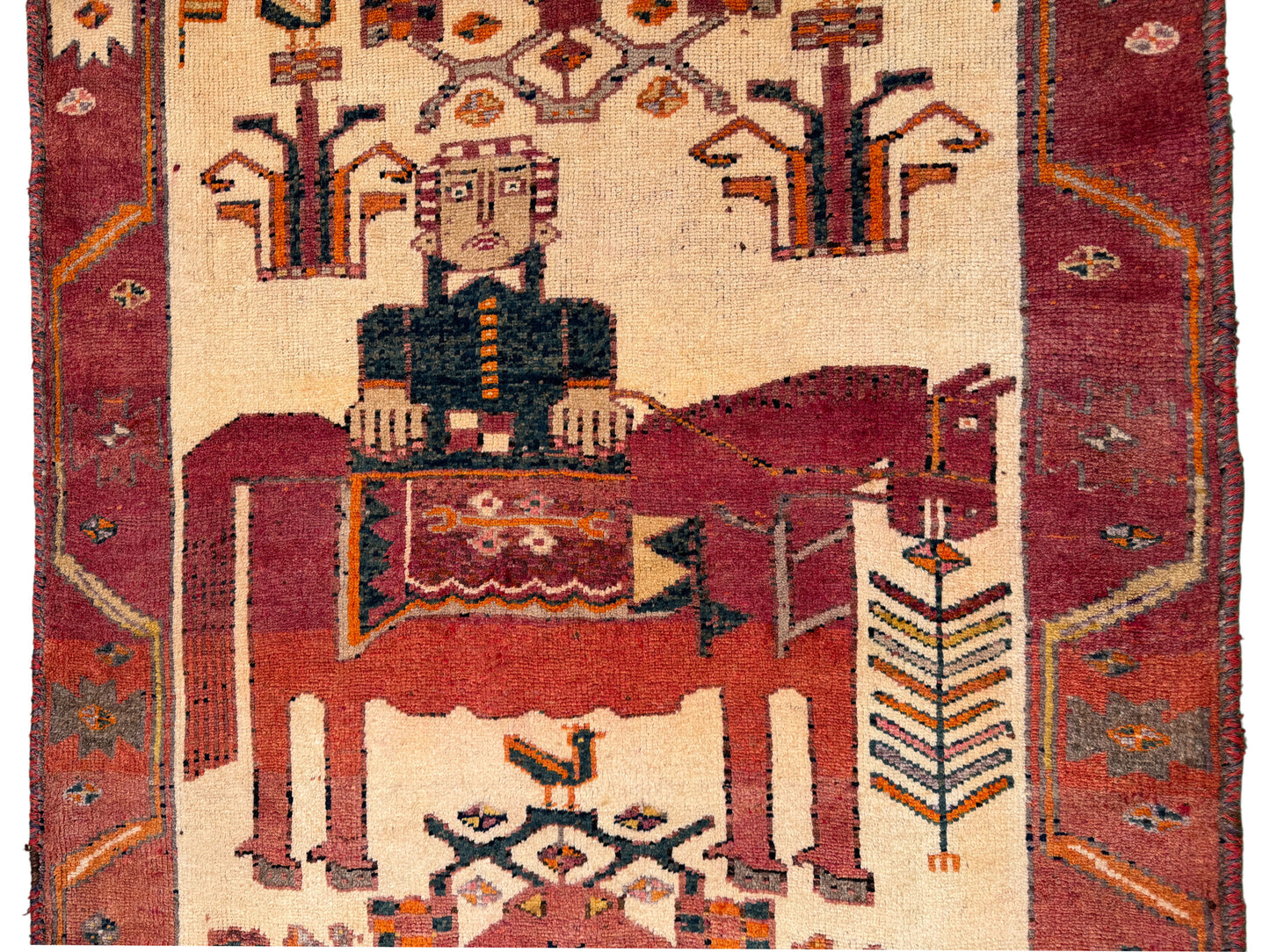 Vintage and Nomadic Luri Pictorial rug 420x154cm | Rug# 1452