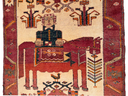 Vintage and Nomadic Luri Pictorial rug 420x154cm | Rug# 1452