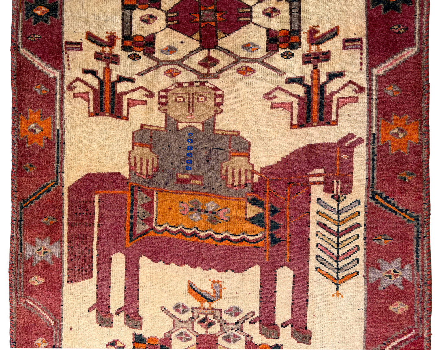 Vintage and Nomadic Luri Pictorial rug 420x154cm | Rug# 1452