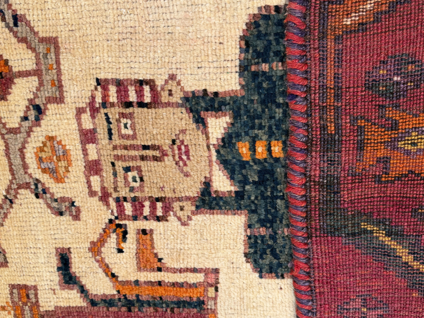 Vintage and Nomadic Luri Pictorial rug 420x154cm | Rug# 1452