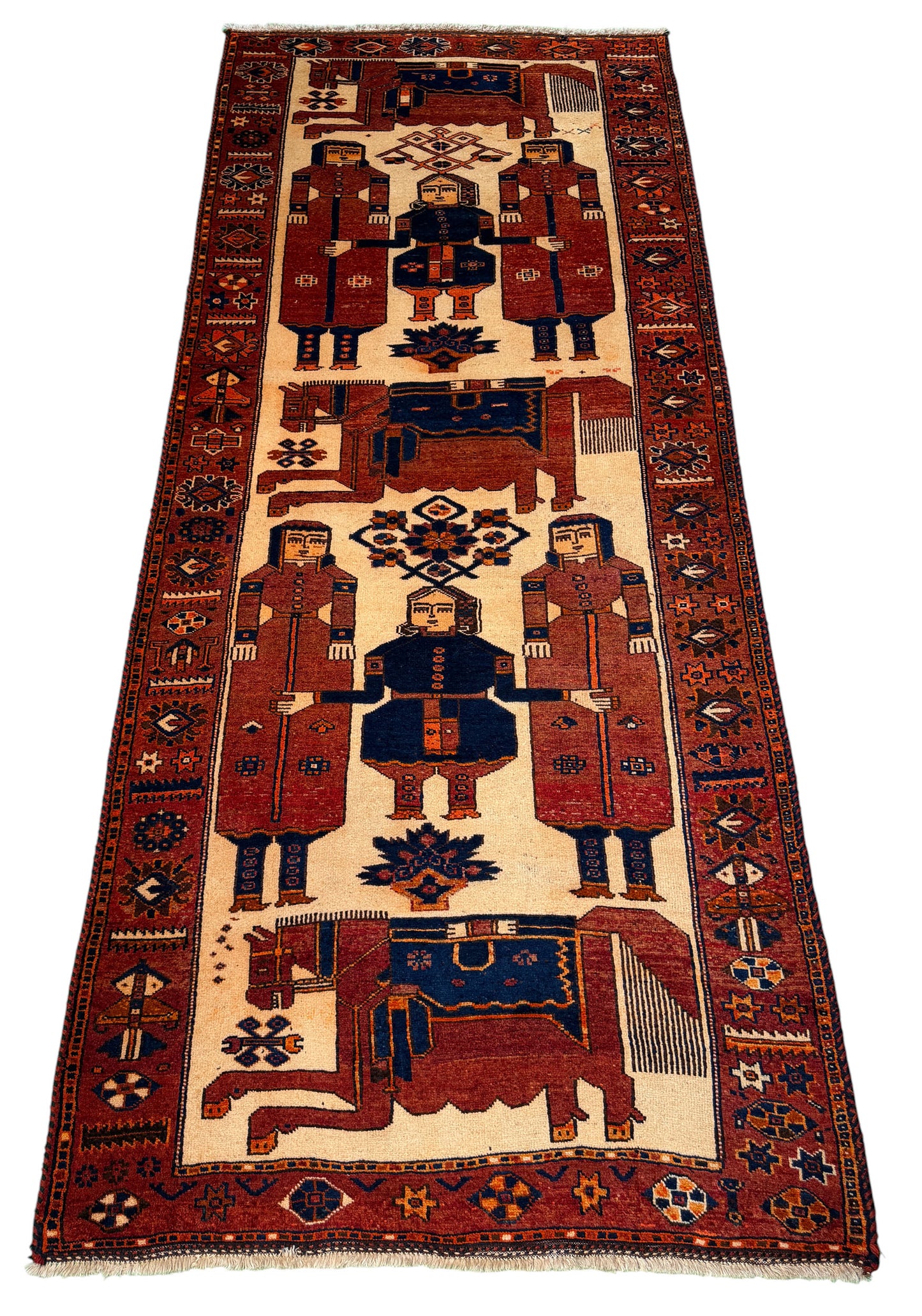 Luri Pictorial Shahnameh Rug, Persia,  362x136cm | Rug# 1552