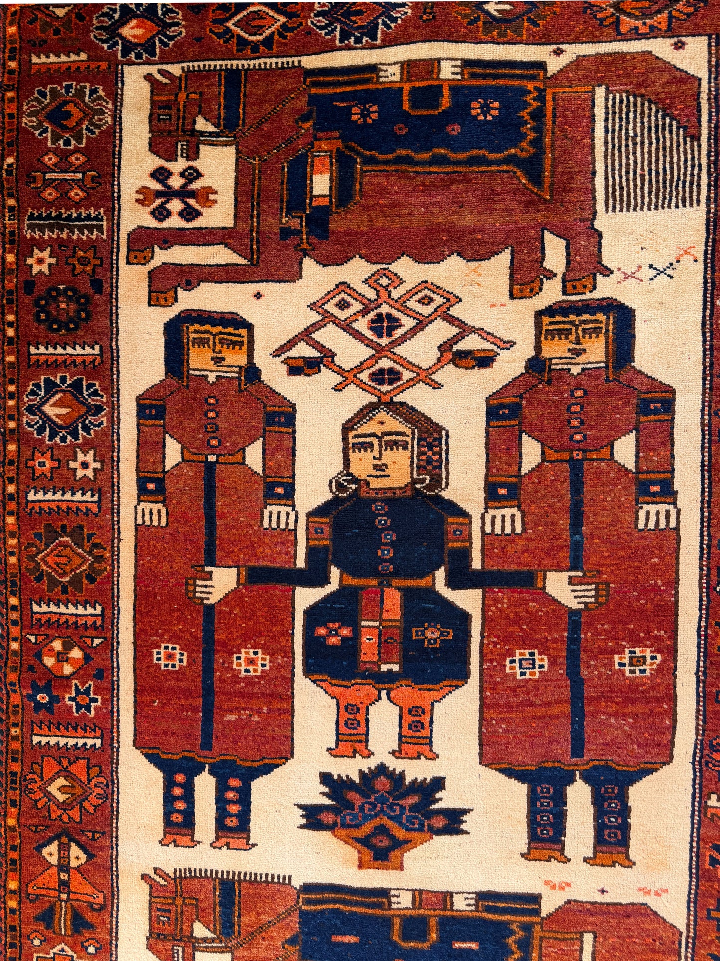 Luri Pictorial Shahnameh Rug, Persia,  362x136cm | Rug# 1552