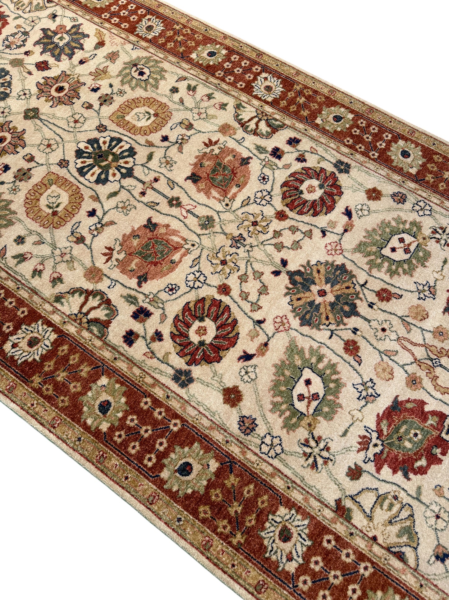 Custom-made Agra-Ziegler, 100% hand spun NZ wool pile 532x121cm | Rug# 16246