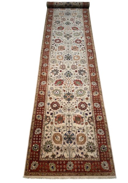 Custom-made Agra-Ziegler, 100% hand spun NZ wool pile 532x121cm | Rug# 16246