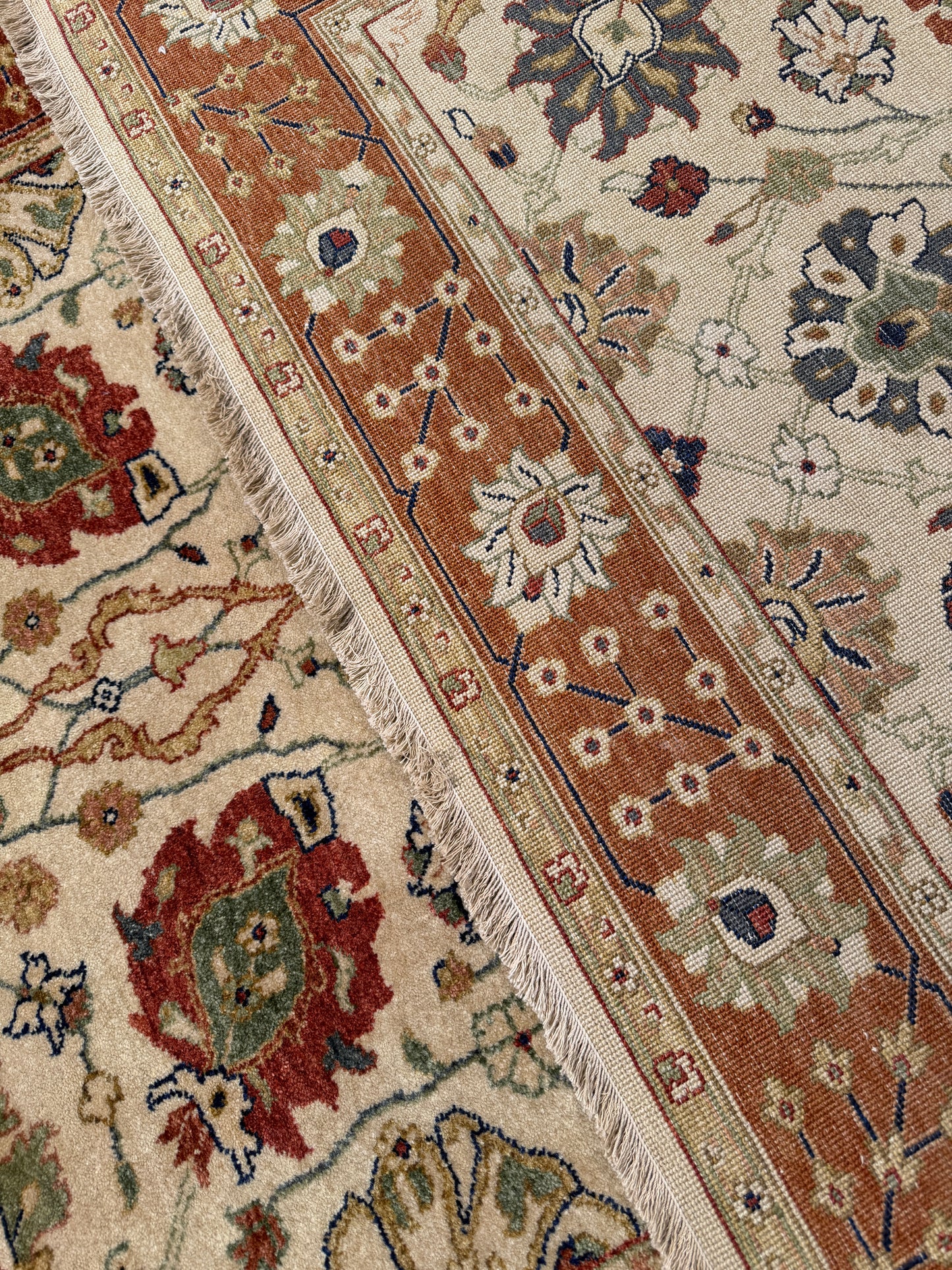 Custom-made Agra-Ziegler, 100% hand spun NZ wool pile 532x121cm | Rug# 16246