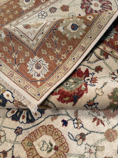 Custom-made Agra-Ziegler, 100% hand spun NZ wool pile 532x121cm | Rug# 16246