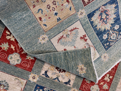 Afghan Turkmen weave rug, Garden design 232×168 cm | Rug# 18722