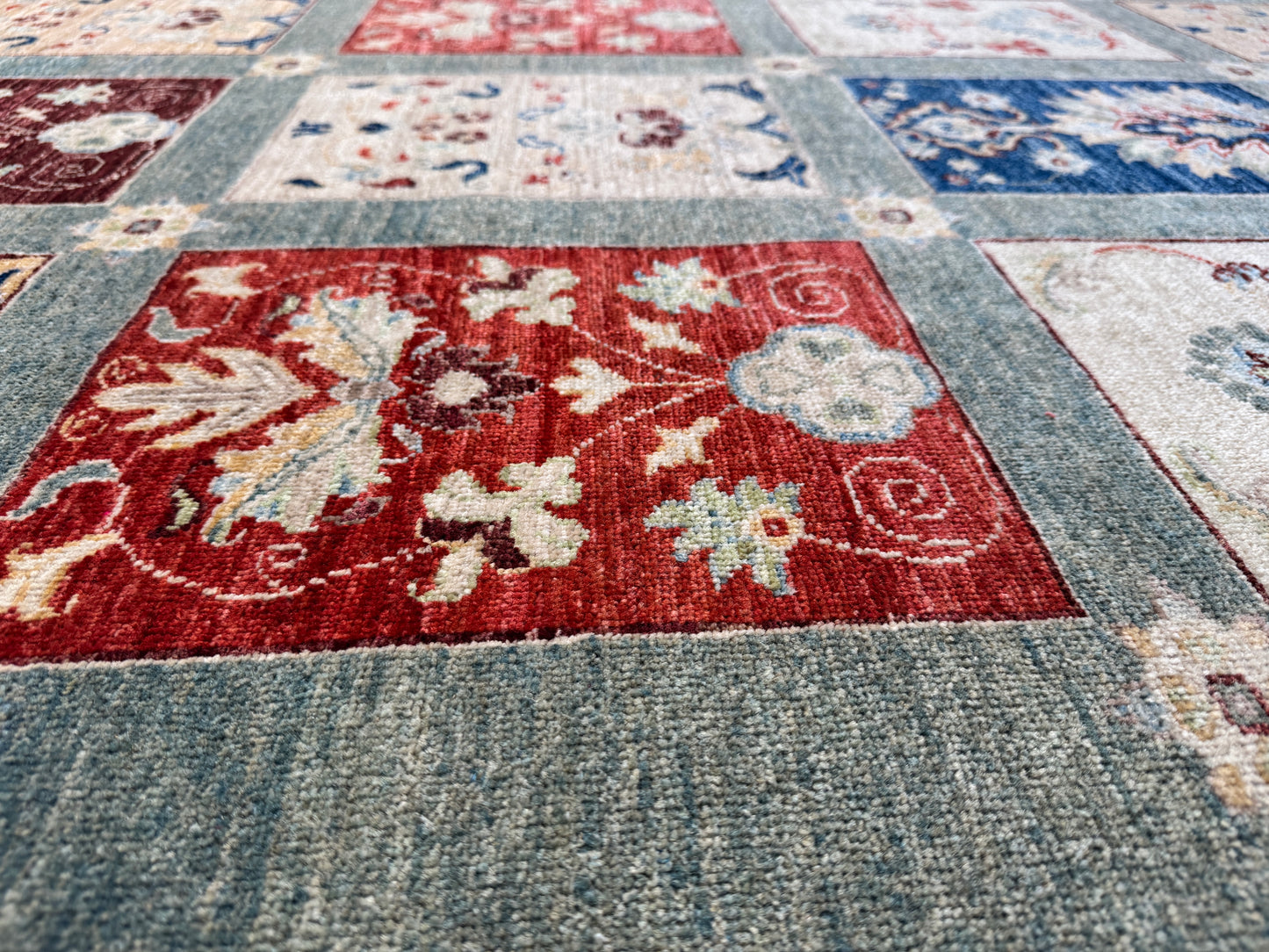 Afghan Turkmen weave rug, Garden design 232×168 cm | Rug# 18722