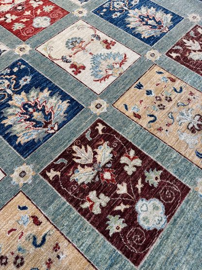 Afghan Turkmen weave rug, Garden design 232×168 cm | Rug# 18722