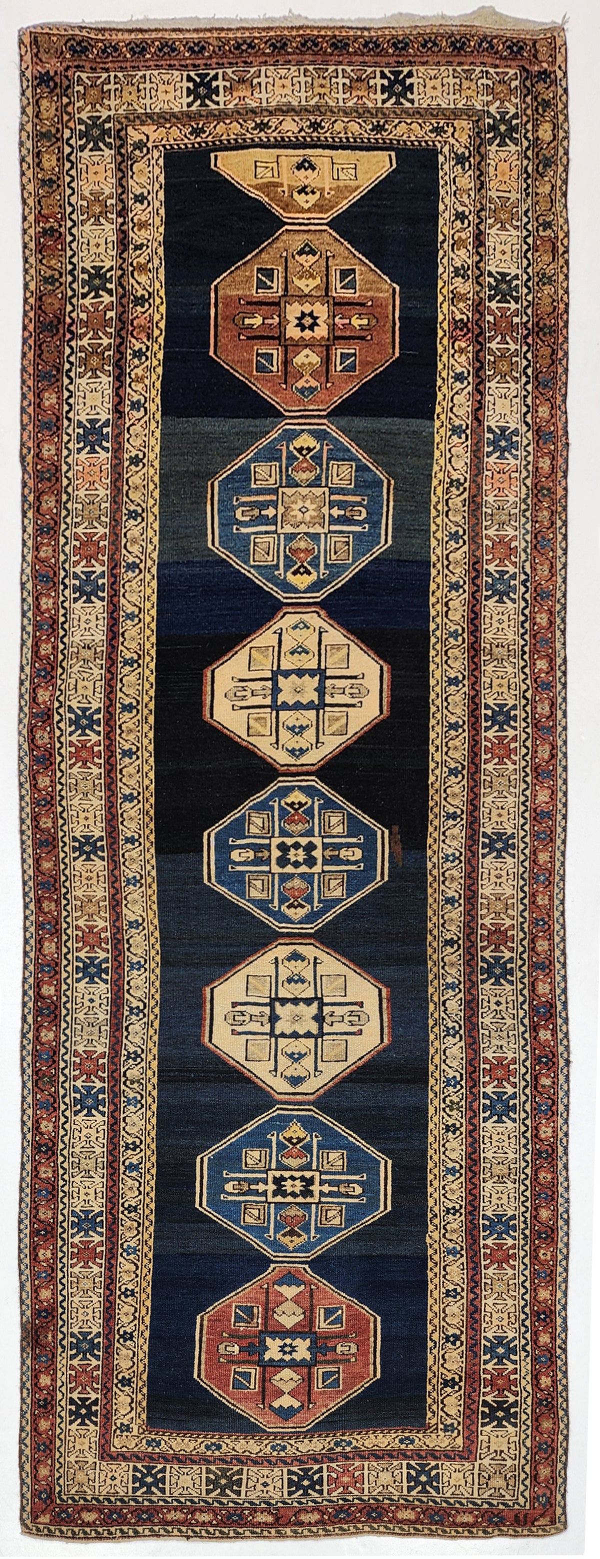 Antique Caucasian Geometric Runner 320x125 cm | Rug# 19762